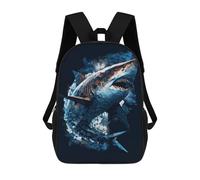 sinyumoney Abstract Geometric Shark Mochila Escolar De Moda, Mochila Para Material Escolar, Mochila Impermeable Informal Para Hombres/mujeres 17inch