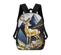sinyumoney Abstract Gold Deer Mochila Escolar Para Niñas 17inch Mochila Informal Ligera Para Niños Y Niñas, Ideal Para Estudiantes De Secundaria