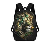 sinyumoney Abstract Gold Green Lion Mochilas Infantiles Mochila Escolar Mochila Impresa En 3D Para Niños Mochilas De Viaje Bolsas Para Libros Mochila Escolar Para Niños 17inch