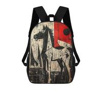 sinyumoney Abstract Horse Contemporary Expressionist Reimagining Mochila Infantil Para Niñas, Mochila Escolar 3D, Mochila Para Niños Pequeños, Mochila Informal De Día, Mochila Escolar De Moda 17inch