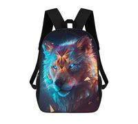 sinyumoney Abstract Lion Wolf Fusion Mochila Escolar Para Niños, Mochila Escolar Impresa En 3D Para Estudiantes De Primaria Y Secundaria 17inch