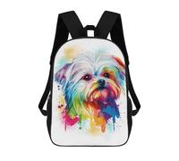 sinyumoney Abstract Maltese Dog Art Mochila Escolar De Moda Para Papelería, Impermeable, Informal, Para El Campus, Actividades Al Aire Libre, Viajes Y Deportes 17inch