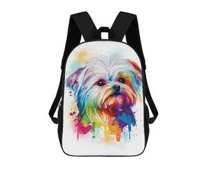 sinyumoney Abstract Maltese Dog Art Mochila Escolar De Moda Para Papelería, Impermeable, Informal, Para El Campus, Actividades Al Aire Libre, Viajes Y Deportes 17inch