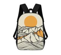 sinyumoney Abstract Mountain Sunset Art Mochila Escolar Mochilas Escolares Para Niñas Y Niños Mochila Con Bolsillo Mochila Escolar De Moda Para Niños 17inch
