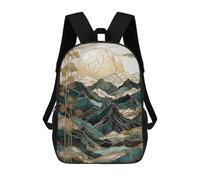 sinyumoney Abstract Mountain Sunset Mochila Infantil, Mochila Escolar Impresa En 3D, Mochila Para Niños Y Niñas, Mochila Escolar Ajustable Para La Escuela Primaria 17inch