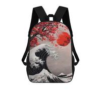 sinyumoney Abstract Oil Painting of Japanese Great Wave Mochilas Para Niños Mochila Escolar Mochila Escolar Impresa En 3D Para Niños Estudiantes De Primaria Y Secundaria 17inch