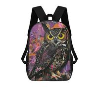 sinyumoney Abstract Owl Art Print Mochila Escolar De 17 Pulgadas Para Adolescentes, Con Estampado 3D, Ajustable Y Con Bolsillos, Ideal Para Niños, Niñas Y Estudiantes.