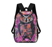 sinyumoney Abstract Owl Art Print Mochila Escolar Infantil De 17 Pulgadas, Mochila Escolar Impresa En 3D Para Niños De Primaria Y Secundaria