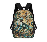 sinyumoney Abstract Panther Kintsugi Mochila Infantil Para Niñas, Mochila Escolar 3D, Mochila Para Niños Pequeños, Mochila Informal De Día, Mochila Escolar De Moda 17inch