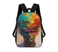 sinyumoney Abstract Portrait with Colorful Brushstrokes Mochilas Infantiles Escolares Impresas En 3D, Mochilas Para Niños, Mochilas De Viaje Para Niños Y Niñas, Mochilas Escolares Para Niños 17inch