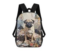 sinyumoney Abstract Pug Painting -1 Mochila Escolar Infantil Impresa En 3D 17inch Mochilas De Moda Para Niños De Primaria Y Secundaria