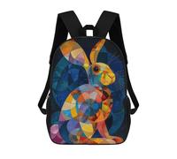 sinyumoney Abstract Rabbit Mochila Con Bolsillo Mochilas Impresas En 3D, Mochilas De Viaje, Mochilas Para Libros, Mochila Escolar Para Niños 17inch