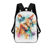 sinyumoney Abstract Siamese Cat Art Mochila Escolar Resistente Al Agua, Mochila Escolar De Negocios Para Niñas, Niños Y Adolescentes 17inch