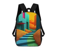 sinyumoney Abstract Stairway to Orange Mochila Escolar Para Niños Mochila Escolar Impresa En 3D Mochila Escolar De Moda Para Niños De Primaria Y Secundaria 17inch