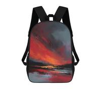 sinyumoney Abstract Sunset Landscape Painting Mochilas Infantiles Impresas En 3D De 17 Pulgadas. Mochila Escolar Informal Impresa En 3D Para Niños De Primaria Y Secundaria.