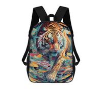sinyumoney Abstract Tiger Portrait Mochila Escolar Infantil Con Impresión 3D, Mochila Escolar Informal Para Niños De Primaria Y Secundaria 17inch