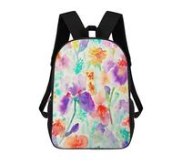 sinyumoney Abstract Watercolor Flowers Mochila Escolar Para Niñas Y Niños, Mochilas De Gran Capacidad, Mochilas Ligeras Para Niños Y Estudiantes 17inch