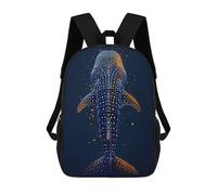 sinyumoney Abstract Whale Shark Gold Mochila Escolar Infantil Estampada Para Adultos Y Niños, Mochila De Viaje Para El Día A Día 17inch