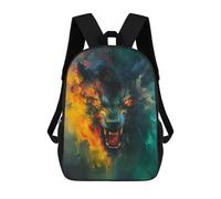 sinyumoney Abstract Wolf Portrait Mochilas Infantiles Impresas En 3D, Mochilas De Moda Informales, Mochilas De Viaje Bonitas, Mochilas Informales Para Exteriores Para Niños Y Niñas 17inch