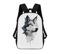 sinyumoney Abstract Wolf Vector Portrait in Watercolor Style Mochilas Para Niños Mochila Escolar Mochila Escolar Impresa En 3D Para Niños Estudiantes De Primaria Y Secundaria 17inch