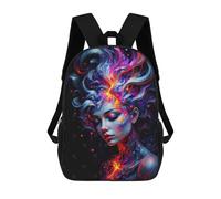 sinyumoney Abstract Woman with Fire Mochila Escolar Ligera Para Aeropuerto, Estudiantes Universitarios, Mochila Para Niños/niñas/adolescentes 17inch