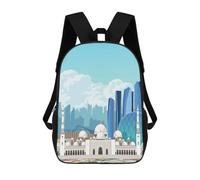 sinyumoney Abu Dhabi Travel Print Mochila Escolar Para Niñas Y Niños, Mochilas De Gran Capacidad, Mochilas Ligeras Para Niños Y Estudiantes 17inch