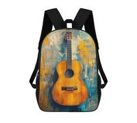 sinyumoney Acoustic Guitar Art Print Mochila Escolar Impresa En 3D 17inch Mochila Escolar Infantil Mochilas De Viaje Mochila Informal De Moda Para Niños Y Estudiantes