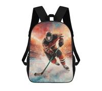 sinyumoney Action-Packed Hockey Art Print Mochila Escolar Grande Para Niños Para El Campus, Actividades Al Aire Libre, Viajes Y Deportes 17inch