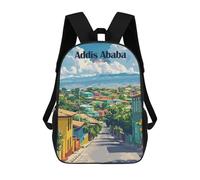 sinyumoney Addis Ababa Cityscape Mochila Escolar Para Niñas 17inch Mochila Informal Ligera Para Niños Y Niñas, Ideal Para Estudiantes De Secundaria