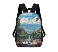 sinyumoney Addis Ababa, Ethiopia Cityscape Mochilas De Moda Impresas En 3D 17inch Mochila Escolar Informal Para Niños De Primaria Y Secundaria