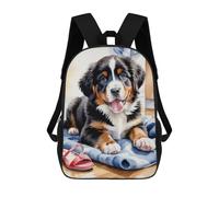 sinyumoney Adorable Bernese Mountain Dog Pup Mochila Escolar Mochila De Día Mochila De Negocios Mochila Impermeable Para Libros Para Niños/Niñas/Adolescentes 17inch