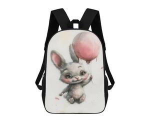 sinyumoney Adorable Bunny Balloon Illustration Mochila Escolar Grande Resistente Al Agua Para Portátil Para Niñas Y Adolescentes 17inch