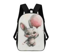sinyumoney Adorable Bunny Balloon Illustration Mochilas Infantiles Impresas En 3D De 17 Pulgadas. Mochila Escolar Informal Impresa En 3D Para Niños De Primaria Y Secundaria.