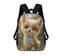 sinyumoney Adorable Fox Cub with Butterflies Mochila Escolar Infantil Impresa En 3D Para Niños, Mochila De Viaje De Alta Capacidad, Mochilas Para Libros De 17 Pulgadas Para Niños