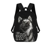 sinyumoney Adorable Husky with Heartfelt Message Mochila Escolar, Bolso De Negocios, Bolso Para Portátil Resistente Para Niñas Y Adolescentes 17inch