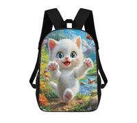 sinyumoney Adorable Kitten in Flower Garden 17inch Mochilas Escolares Impresas En 3D, Mochilas Escolares De Moda Para Niños De Primaria Y Secundaria