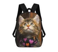 sinyumoney Adorable Kitten in Heart Sweater -1 Mochila Escolar Grande Para Niños, Niñas, Adolescentes, Hombres Y Mujeres 17inch