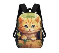 sinyumoney Adorable Kitten in Wooden Box Mochila Escolar De Moda, Mochila Para Material Escolar, Mochila Impermeable Informal Para Hombres/mujeres 17inch
