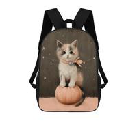 sinyumoney Adorable Kitten on Pumpkin with Stars Mochilas Escolares Para La Escuela Secundaria, Preparatoria, Universidad Y Viajes Para Niños/niñas/adolescentes 17inch