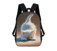 sinyumoney Adorable Kitten Stretching Mochila Escolar Resistente Al Agua Para Ordenador Portátil Para La Escuela/trabajo/viajes 17inch