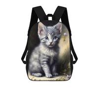 sinyumoney Adorable Kitten with Blue Eyes -1 Mochila Infantil De 17 Pulgadas, Mochila Escolar Con Estampado 3D De Dibujos Animados Para Niños Y Adolescentes.