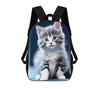 sinyumoney Adorable Kitten with Blue Eyes Mochila Escolar Impresa En 3D 17inch Mochilas De Moda Para Niños, Mochilas Escolares Para Niños De Primaria Y Secundaria
