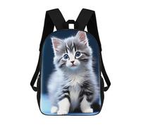 sinyumoney Adorable Kitten with Blue Eyes Mochila Escolar Infantil Impresa En 3D 17inch Mochilas De Moda Para Niños De Primaria Y Secundaria