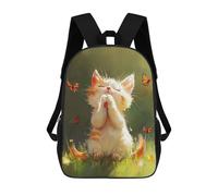 sinyumoney Adorable Kitten with Butterflies -1 Mochila Escolar Infantil Impresa En 3D 17inch Mochilas De Moda Para Niños De Primaria Y Secundaria