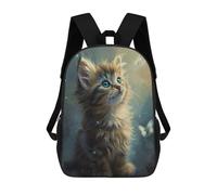 sinyumoney Adorable Kitten with Butterflies Mochila Grande, Ligera E Informal Para El Campus, Actividades Al Aire Libre, Viajes Y Deportes 17inch