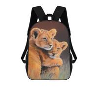 sinyumoney Adorable Lion Cubs Mochila Escolar De Moda, Mochila Para Material Escolar, Mochila Impermeable Informal Para Hombres/mujeres 17inch