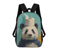sinyumoney Adorable Panda with Toilet Paper Hat Mochila Escolar Infantil De 17 Pulgadas Con Estampado 3D, Mochila Moderna Para Niños, Mochilas De Viaje, Bolsas Para Libros, Mochila Escolar Infantil