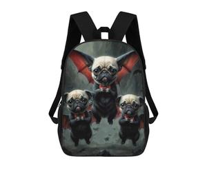 sinyumoney Adorable Pugs Vampires Mochila Escolar Infantil Impresa En 3D Para Niños, Mochilas De Viaje, Bolsas Para Libros, Mochila Escolar Infantil 17inch
