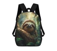 sinyumoney Adorable Sloth in Jungle Mochila Infantil, Mochila Escolar Impresa En 3D, Mochila Para Niños Y Niñas, Mochila Escolar Ajustable Para La Escuela Primaria 17inch