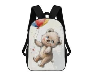 sinyumoney Adorable Teddy Bear Balloons Illustration Mochila Escolar Para Secundaria, Mochila Informal Para Niñas Y Adolescentes 17inch